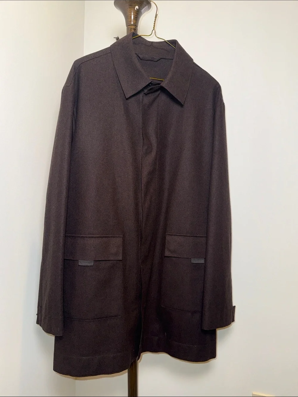 Vintage Marzotto Lab Men's Dark Brown Italian Wool & Cashmere Coat - Overcoat